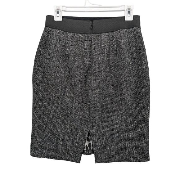 Express Pencil Skirt 4 Black Animal Print Liner Slit Office Work Lined Business - Picture 2 of 12